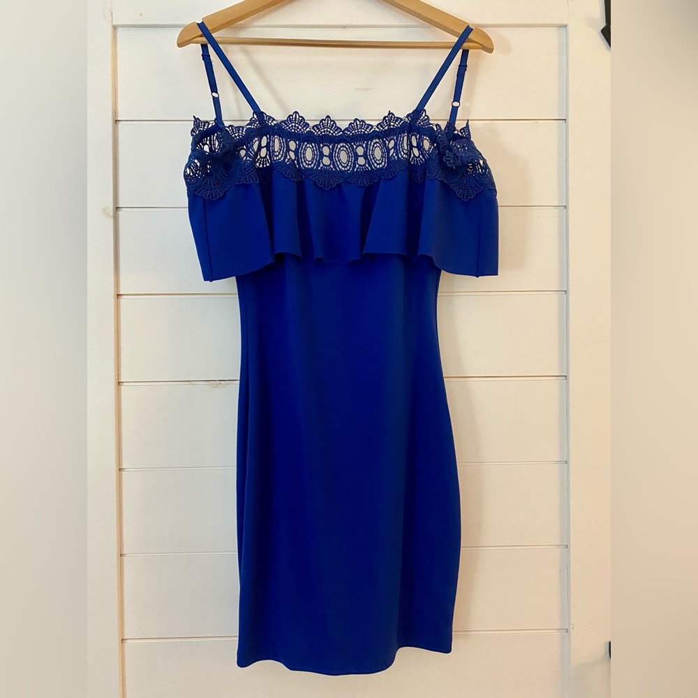 NWOT BCX off the shoulder lace sheath dress